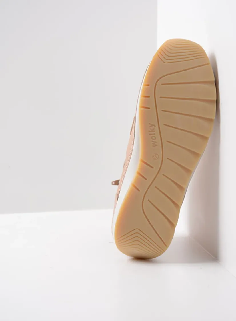 Wolky Salado - lichtbeige leer<DAMES Hoge Veterschoenen