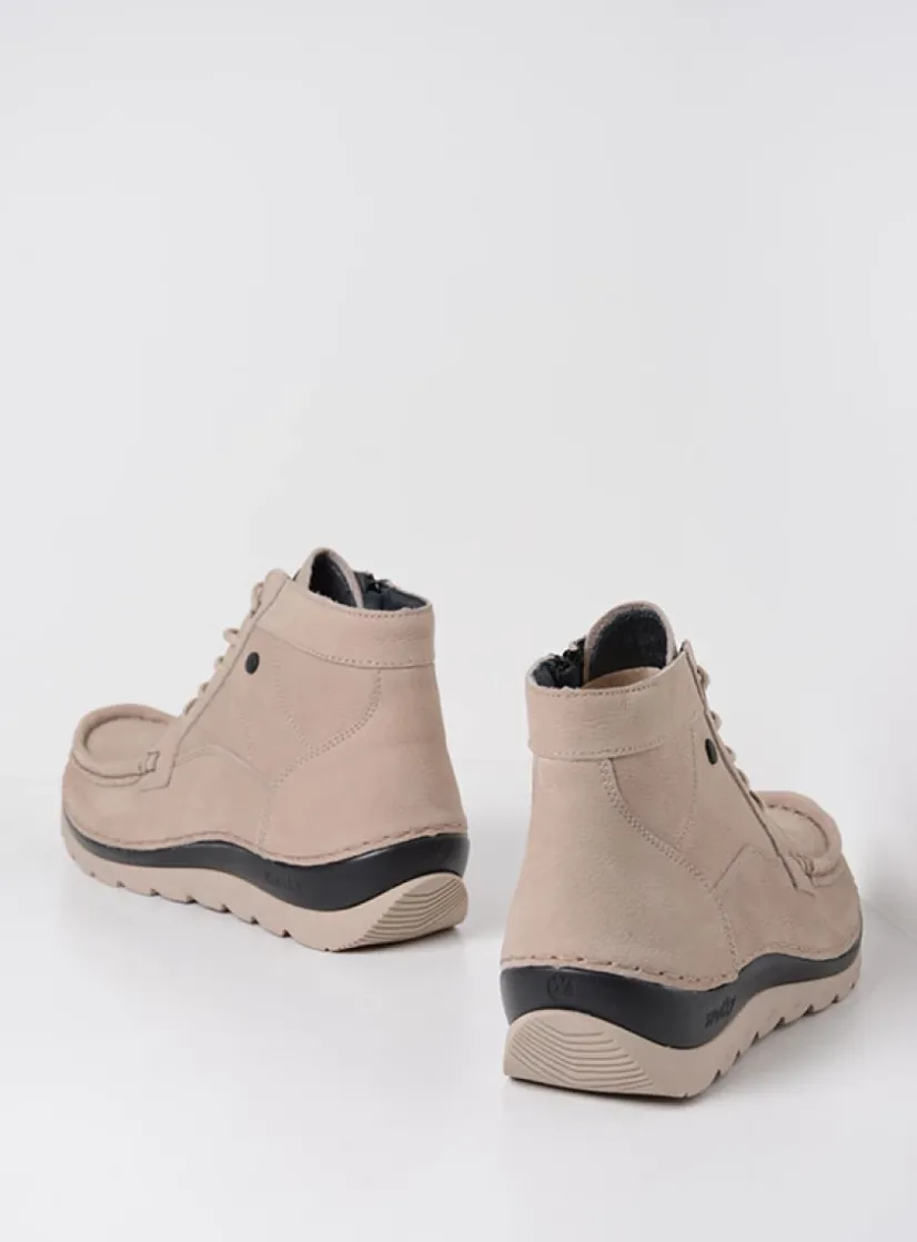 Wolky Salado - safari nubuck<DAMES Hoge Veterschoenen