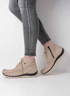 Wolky Salado - safari nubuck<DAMES Hoge Veterschoenen