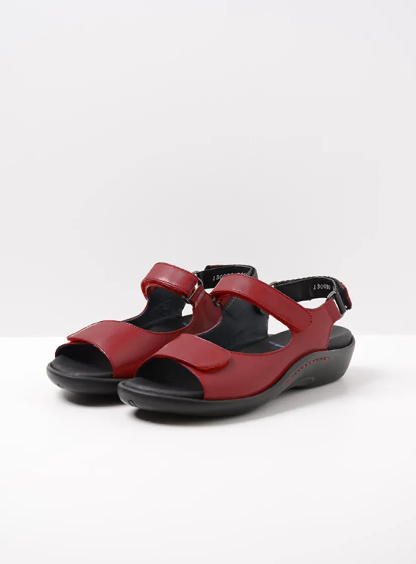 Wolky Salvia - rood leer<DAMES Sandalen
