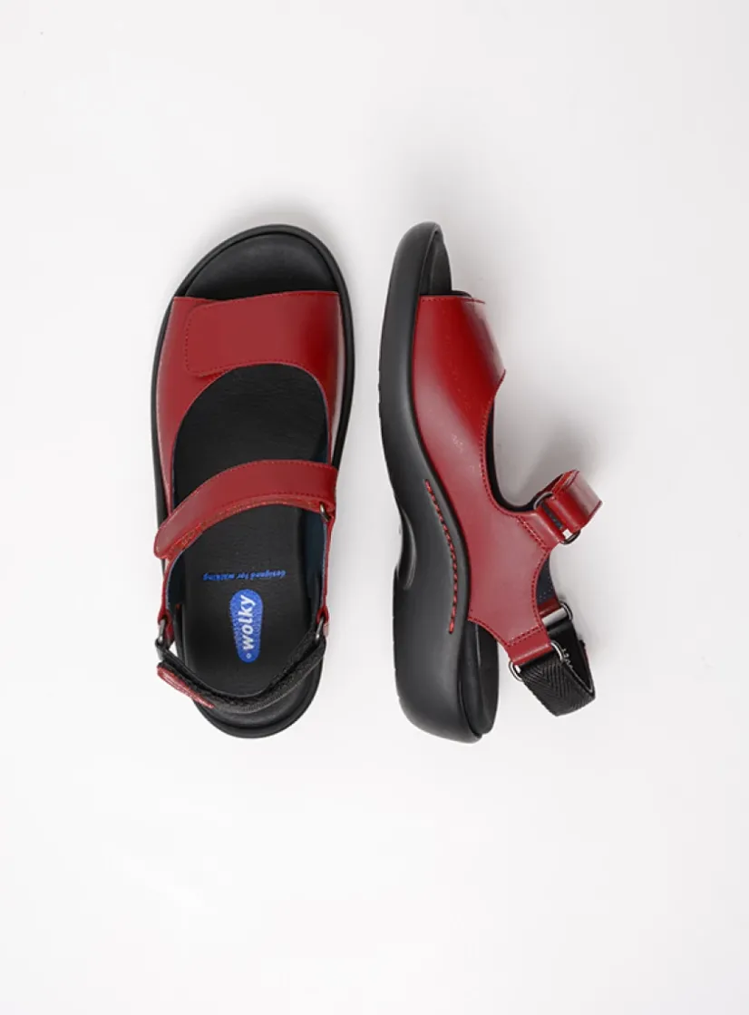 Wolky Salvia - rood leer<DAMES Sandalen