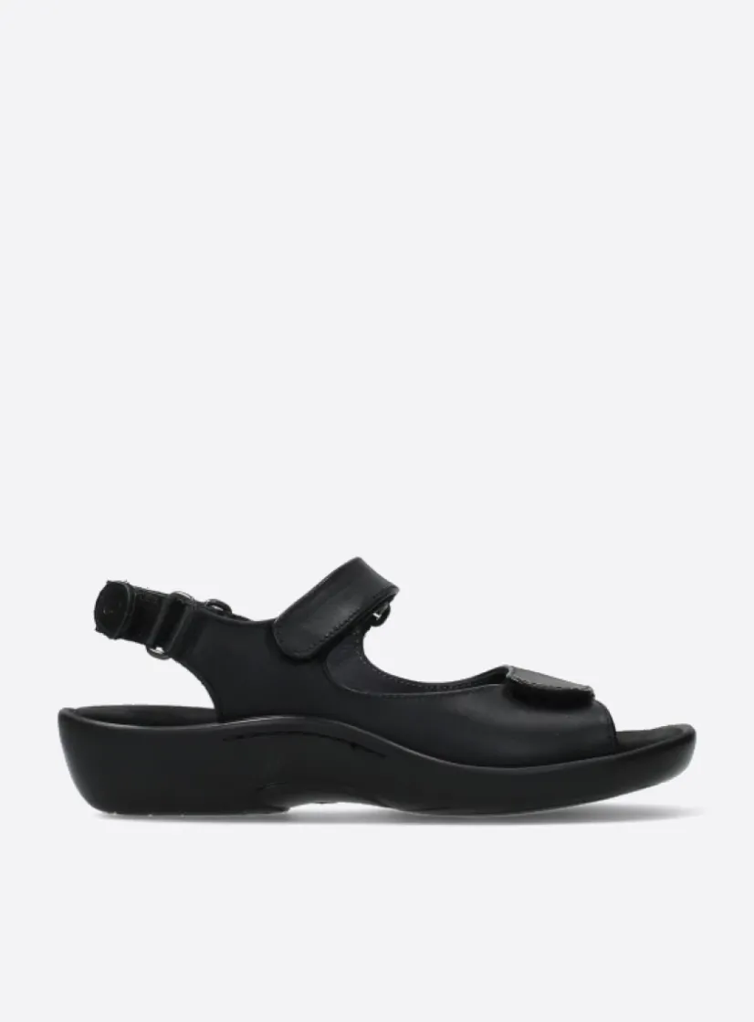 Wolky Salvia - zwart leer<DAMES Sandalen