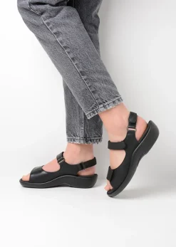 Wolky Salvia - zwart leer<DAMES Sandalen