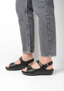 Wolky Salvia - zwart leer<DAMES Sandalen