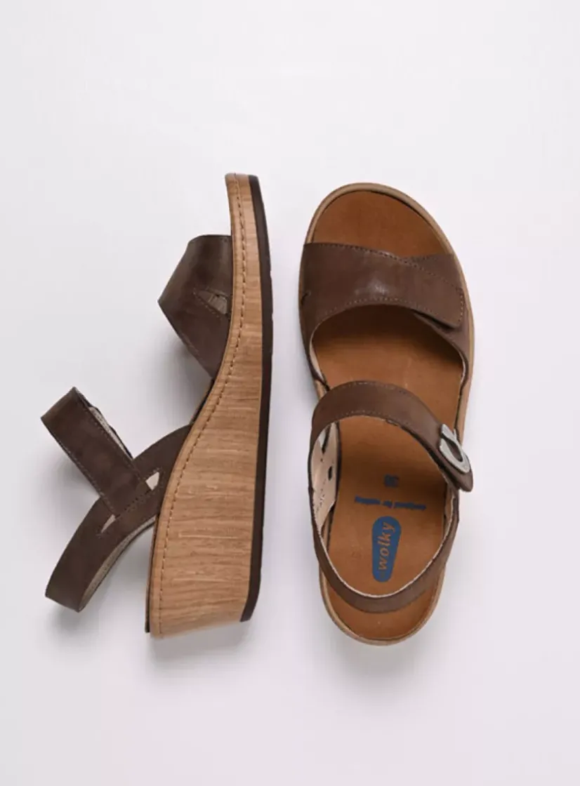 Wolky Sanibel - cederbruin effectleer<DAMES Sandalen