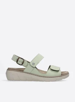Wolky Santorini - lichtgroen nubuck<DAMES Sandalen