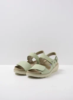 Wolky Santorini - lichtgroen nubuck<DAMES Sandalen