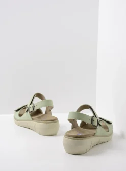 Wolky Santorini - lichtgroen nubuck<DAMES Sandalen