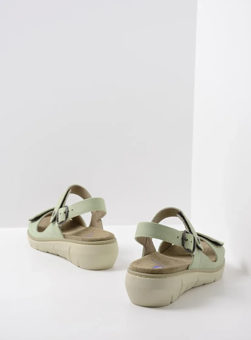 Wolky Santorini - lichtgroen nubuck<DAMES Sandalen