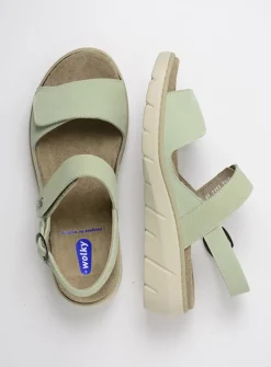 Wolky Santorini - lichtgroen nubuck<DAMES Sandalen