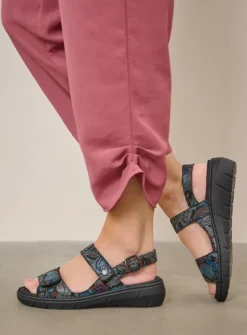 Wolky Santorini - zwart/blauw suede<DAMES Sandalen