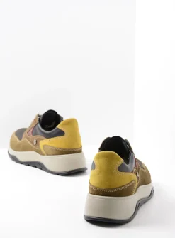 Wolky Sappho - donker taupe combi leer<DAMES Lage Veterschoenen|Wandelschoenen