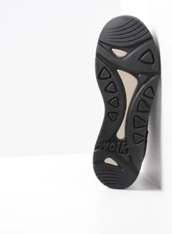 Wolky Sappho - donker taupe combi leer<DAMES Lage Veterschoenen|Wandelschoenen