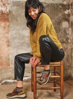 Wolky Sappho - donker taupe combi leer<DAMES Lage Veterschoenen|Wandelschoenen