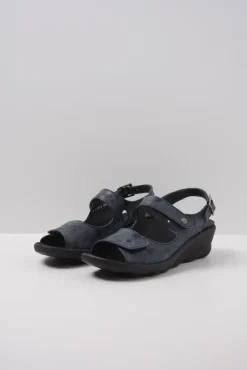 Wolky Scala - donkerblauw nubuck<DAMES Sandalen