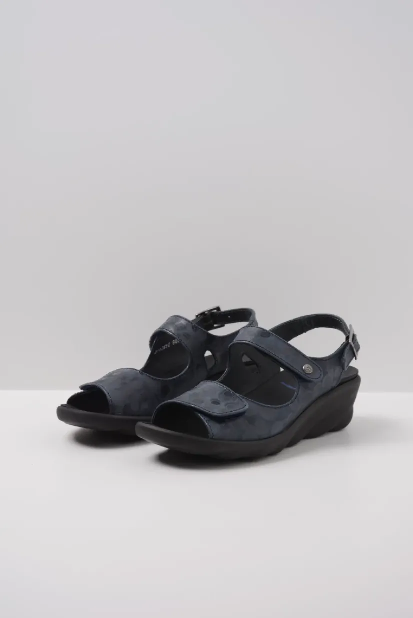 Wolky Scala - donkerblauw nubuck<DAMES Sandalen