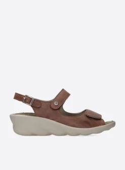 Wolky Scala - middenbruin leer<DAMES Sandalen