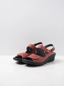 Wolky Scala - rood leer<DAMES Sandalen