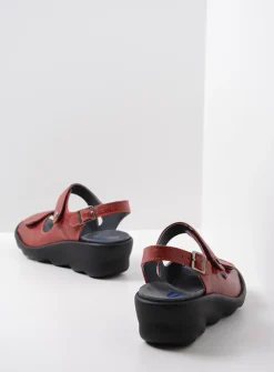 Wolky Scala - rood leer<DAMES Sandalen