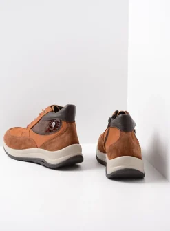 Wolky Scone - cognac combi leer<DAMES Hoge Veterschoenen|Wandelschoenen