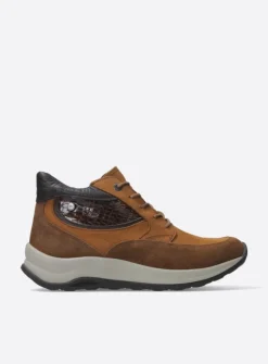 Wolky Scone WR - cognac combi leer<DAMES Hoge Veterschoenen|Wandelschoenen