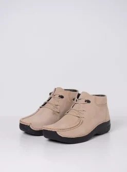 Wolky Seamy Moc - safari nubuck<DAMES Hoge Veterschoenen|Herfst/Winter
