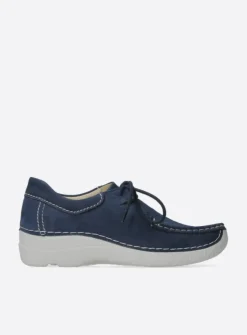 Wolky Seamy Shoe - denim nubuck<DAMES Lage Veterschoenen