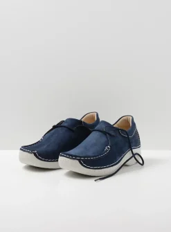 Wolky Seamy Shoe - denim nubuck<DAMES Lage Veterschoenen