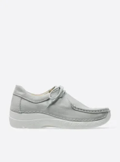 Wolky Seamy Shoe - lichtgrijs nubuck<DAMES Lage Veterschoenen