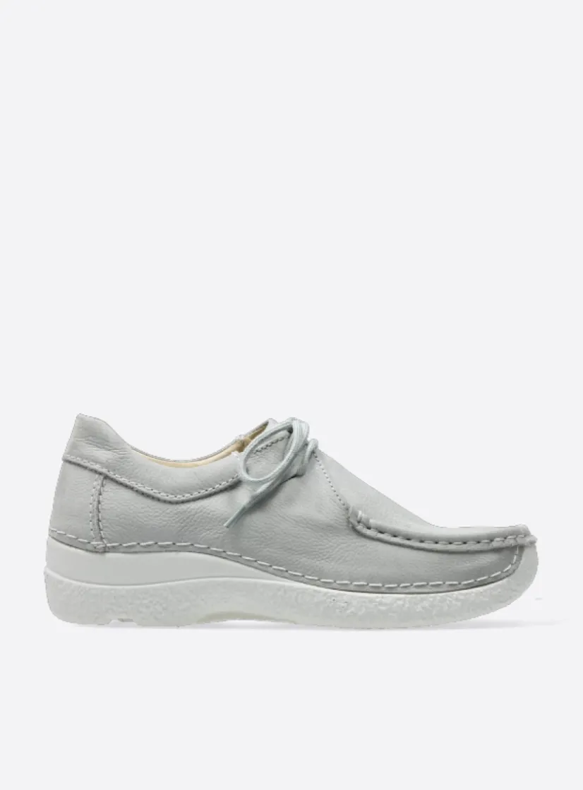 Wolky Seamy Shoe - lichtgrijs nubuck<DAMES Lage Veterschoenen