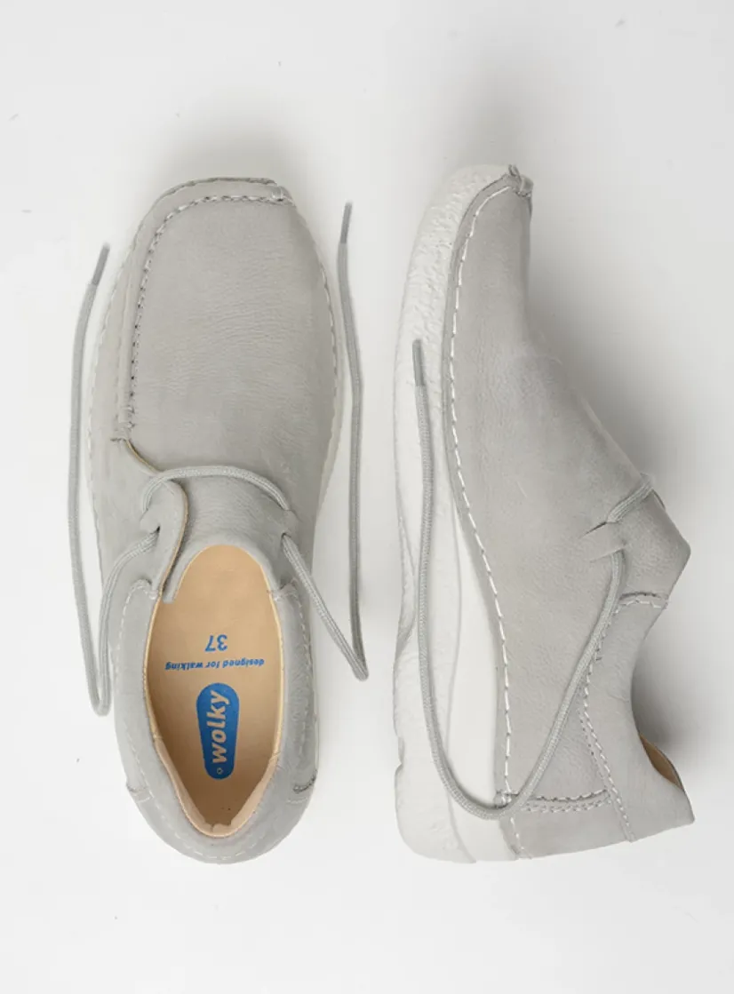 Wolky Seamy Shoe - lichtgrijs nubuck<DAMES Lage Veterschoenen