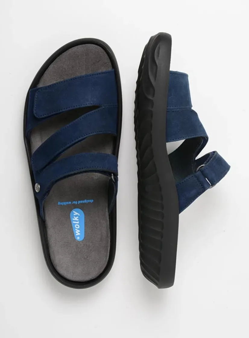Wolky Sense - blauw nubuck<DAMES Slippers
