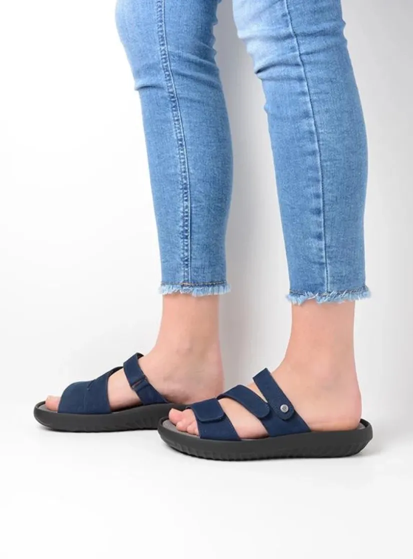 Wolky Sense - blauw nubuck<DAMES Slippers