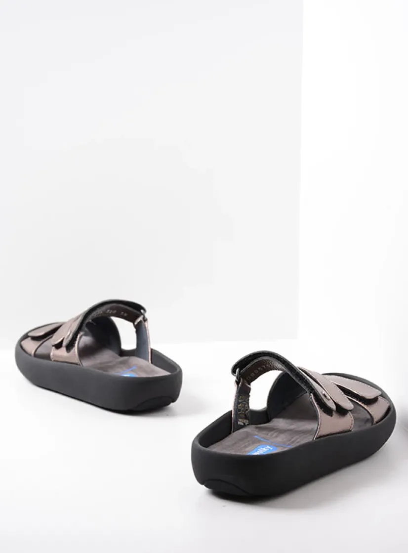 Wolky Sense - brons leer<DAMES Slippers
