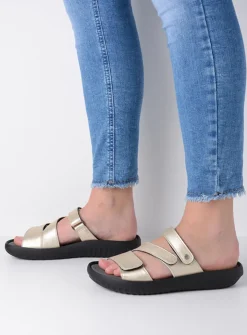 Wolky Sense - goud leer<DAMES Slippers