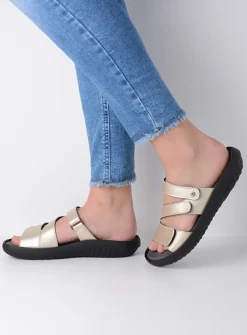 Wolky Sense - goud leer<DAMES Slippers