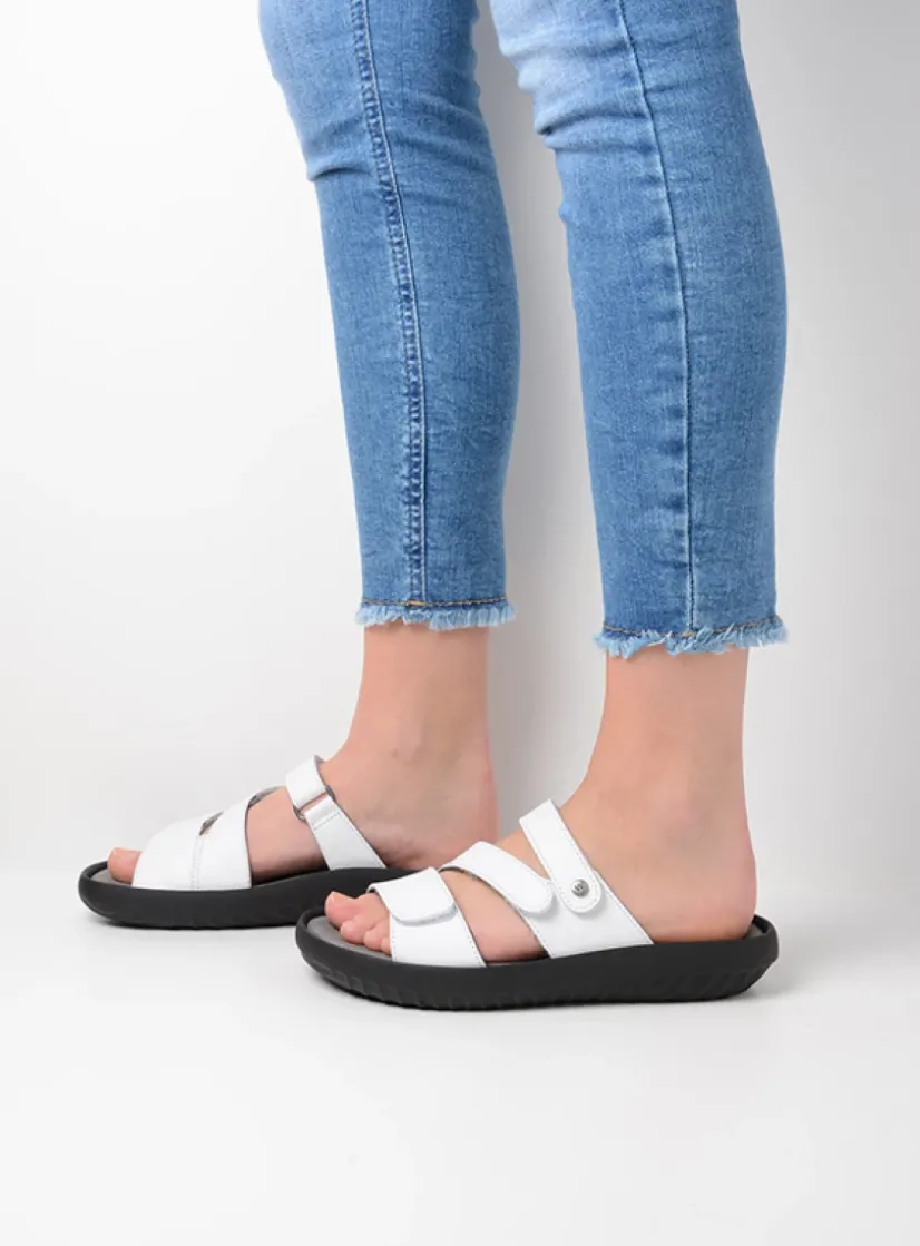 Wolky Sense - wit leer<DAMES Slippers