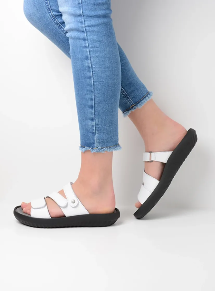 Wolky Sense - wit leer<DAMES Slippers