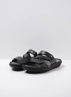 Wolky Sense - zwart leer<DAMES Slippers