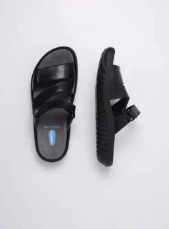 Wolky Sense - zwart leer<DAMES Slippers