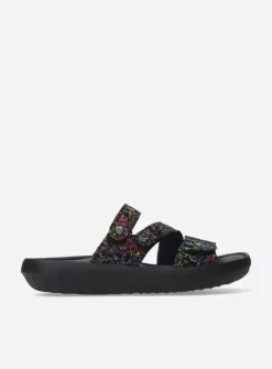 Wolky Sense - zwart/multi flower nubuck<DAMES Slippers