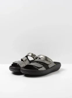 Wolky Sense Vegan - grijsgroen vegan lak<DAMES Slippers