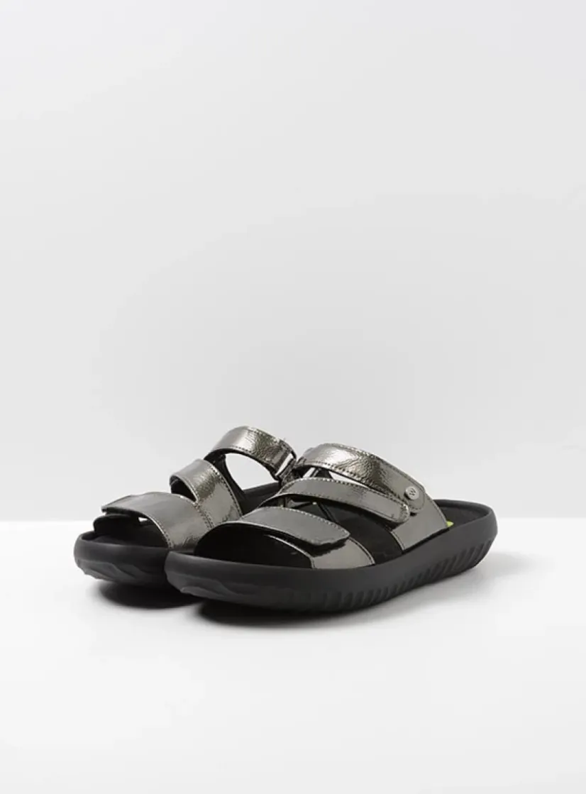 Wolky Sense Vegan - grijsgroen vegan lak<DAMES Slippers
