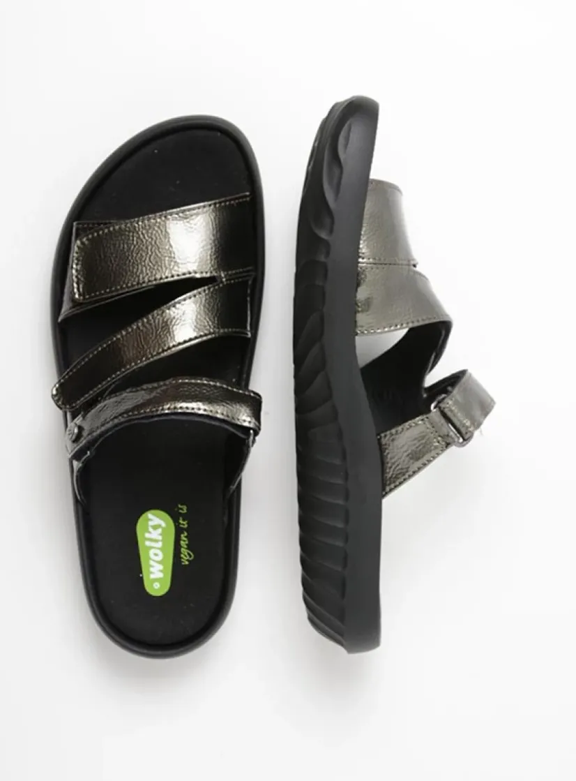 Wolky Sense Vegan - grijsgroen vegan lak<DAMES Slippers