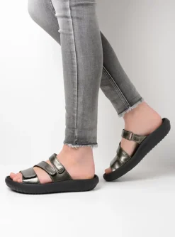 Wolky Sense Vegan - grijsgroen vegan lak<DAMES Slippers
