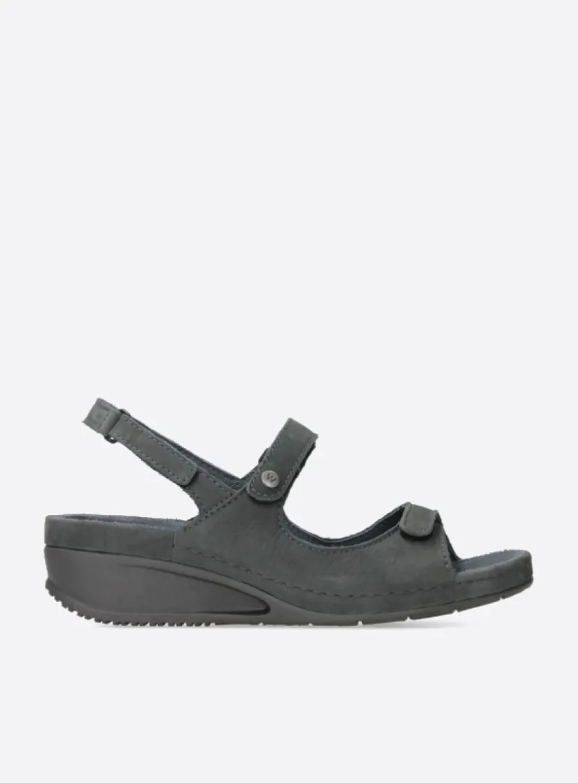 Wolky Shallow - grijs nubuck<DAMES Sandalen