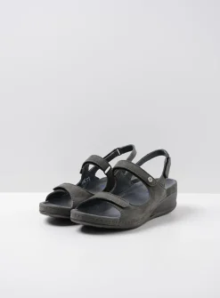 Wolky Shallow - grijs nubuck<DAMES Sandalen