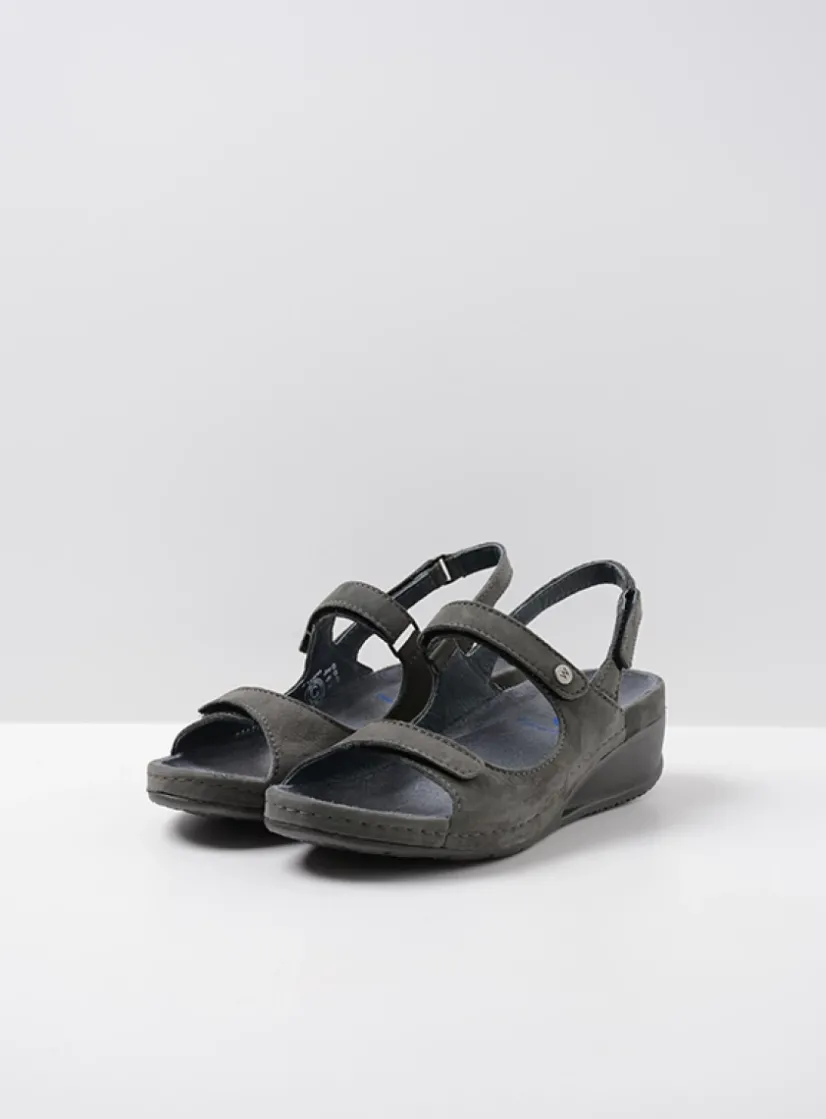 Wolky Shallow - grijs nubuck<DAMES Sandalen