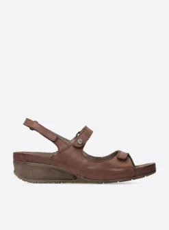 Wolky Shallow - middenbruin leer<DAMES Sandalen
