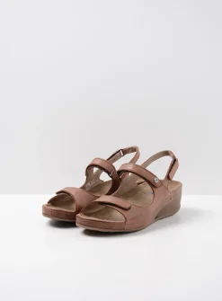 Wolky Shallow - middenbruin leer<DAMES Sandalen
